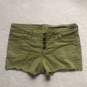 True Craft Olive Denim Shorts